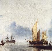 A Dutch Yacht and Other Vessels Becalmed Near the Shore unknow artist